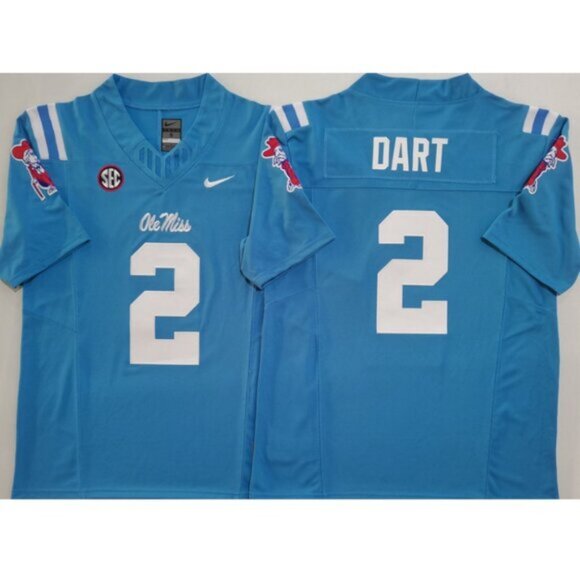 ✅Mens Kids Youths Jaxson Dart Jersey Blue Stitched - Picture 2 of 2